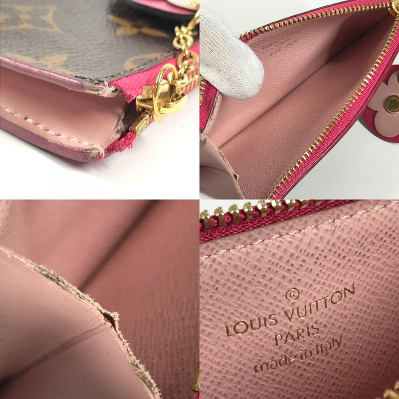 Louis Vuitton Coin Case Porte Cult Zip M67494 Monogram Canvas Pink