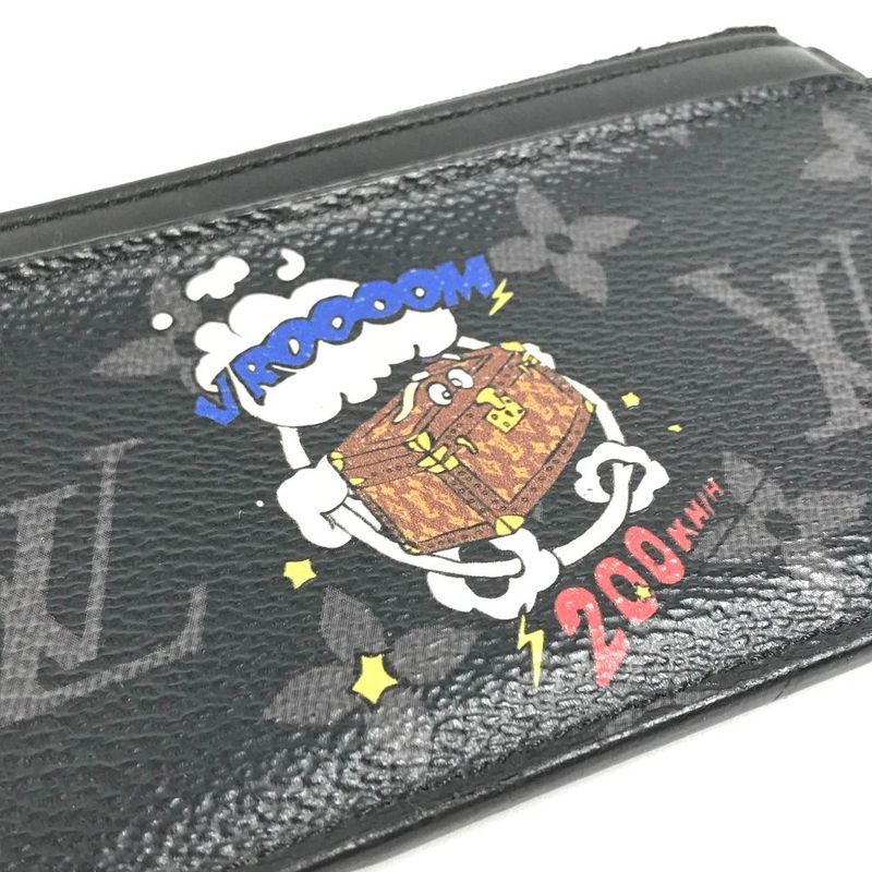 Louis Vuitton Coin Case Coin Card Holder M80932 Monogram Eclipse Canvas Black