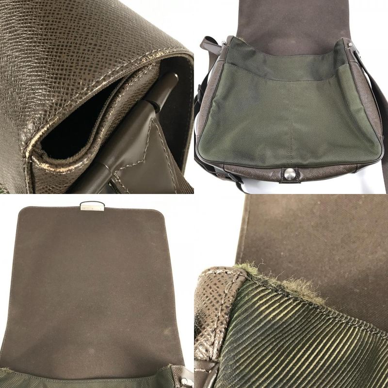 Louis Vuitton Shoulder Bag Victor M30148 Taiga Leather Grizzly Brown