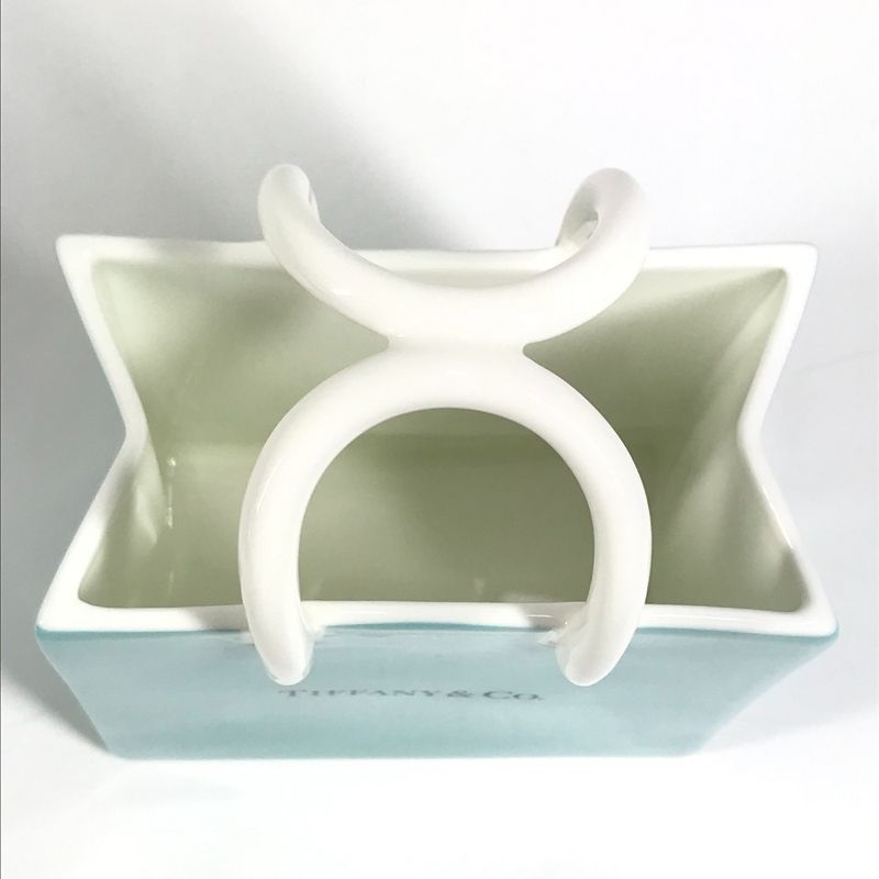 Tiffany & Co Tiffany & Co Small Bag Shopping Bag Shape Logo Ceramic Blue