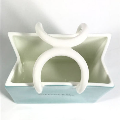 Tiffany & Co Tiffany & Co Small Bag Shopping Bag Shape Logo Ceramic Blue