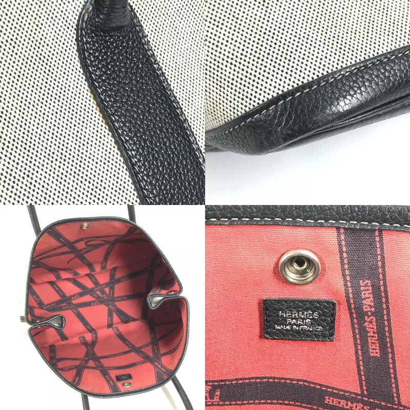 Hermes Tote Bag Garden Party PM Garden Party PM Toile Ash Black