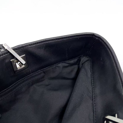 Gucci GG Denim Tote Bag Denim Black Handbag Silver 31243