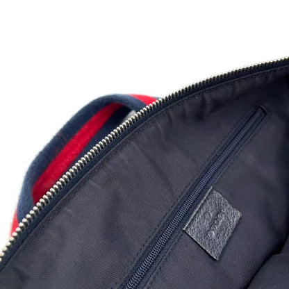 Gucci Sherry Line GG Canvas Leather X Canvas Multicolor Handbag Silver 145759