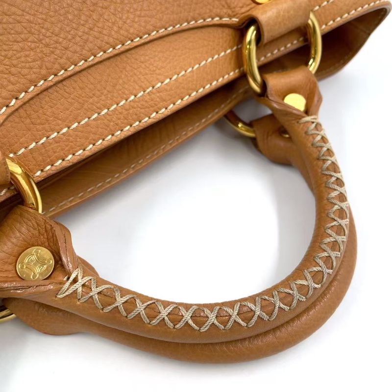 Celine Boogie Bag Leather Light Brown Handbag Gold Gaso/46