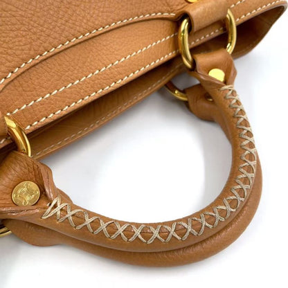 Celine Boogie Bag Leather Light Brown Handbag Gold Gaso/46