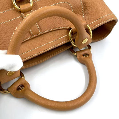 Celine Boogie Bag Leather Light Brown Handbag Gold Gaso/46