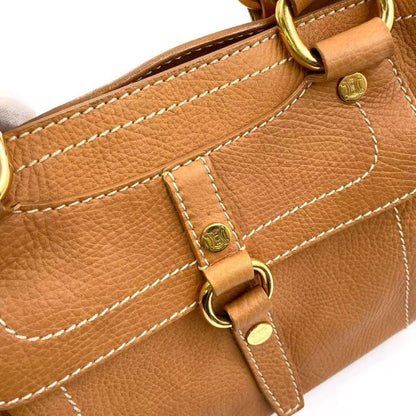 Celine Boogie Bag Leather Light Brown Handbag Gold Gaso/46