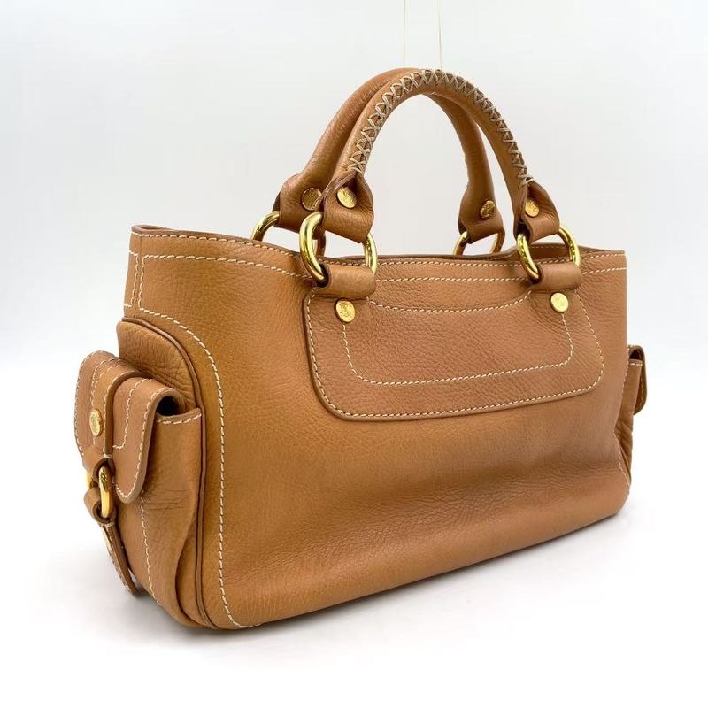 Celine Boogie Bag Leather Light Brown Handbag Gold Gaso/46