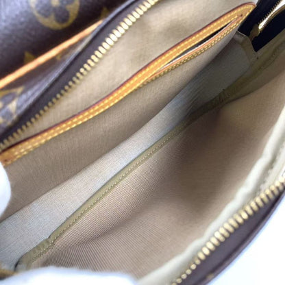 Louis Vuitton Reporter PM Monogram Leather × PVC Brown Shoulder Bag Gold M45254