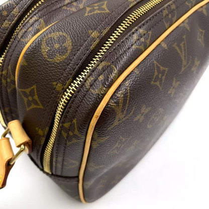 Louis Vuitton Reporter PM Monogram Leather × PVC Brown Shoulder Bag Gold M45254