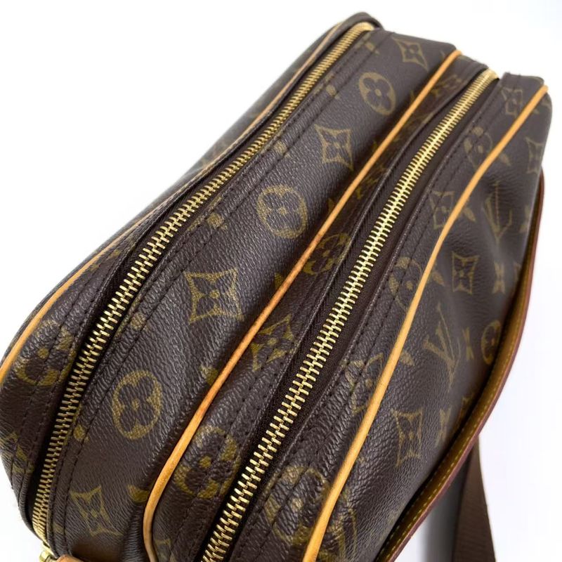 Louis Vuitton Reporter PM Monogram Leather × PVC Brown Shoulder Bag Gold M45254