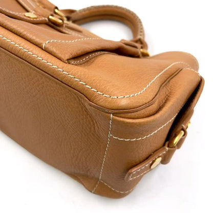 Celine Boogie Bag Leather Light Brown Handbag Gold Gaso/46