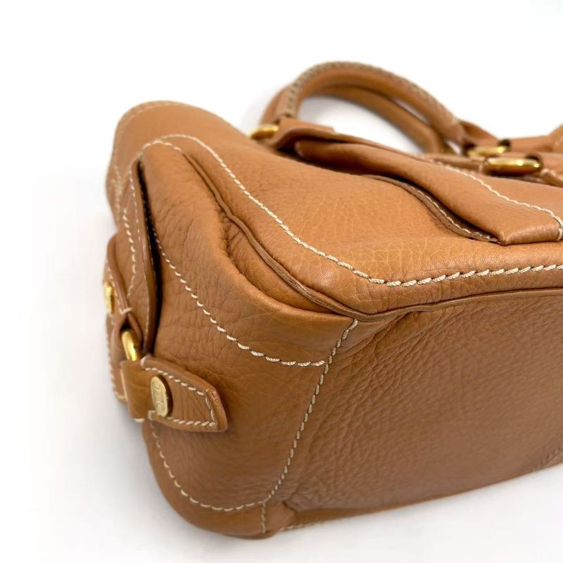 Celine Boogie Bag Leather Light Brown Handbag Gold Gaso/46