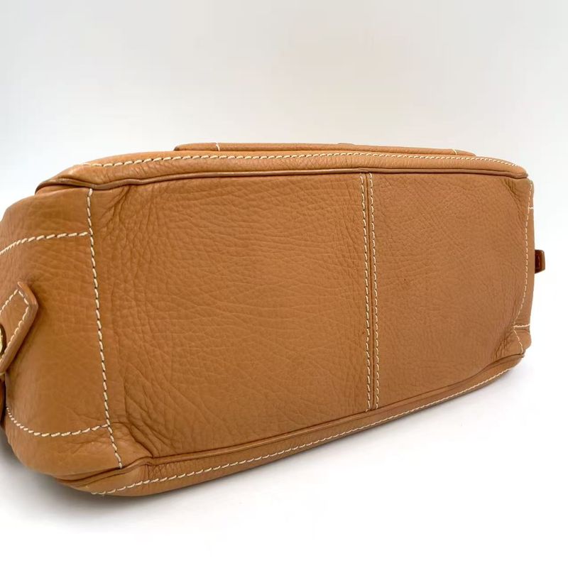 Celine Boogie Bag Leather Light Brown Handbag Gold Gaso/46