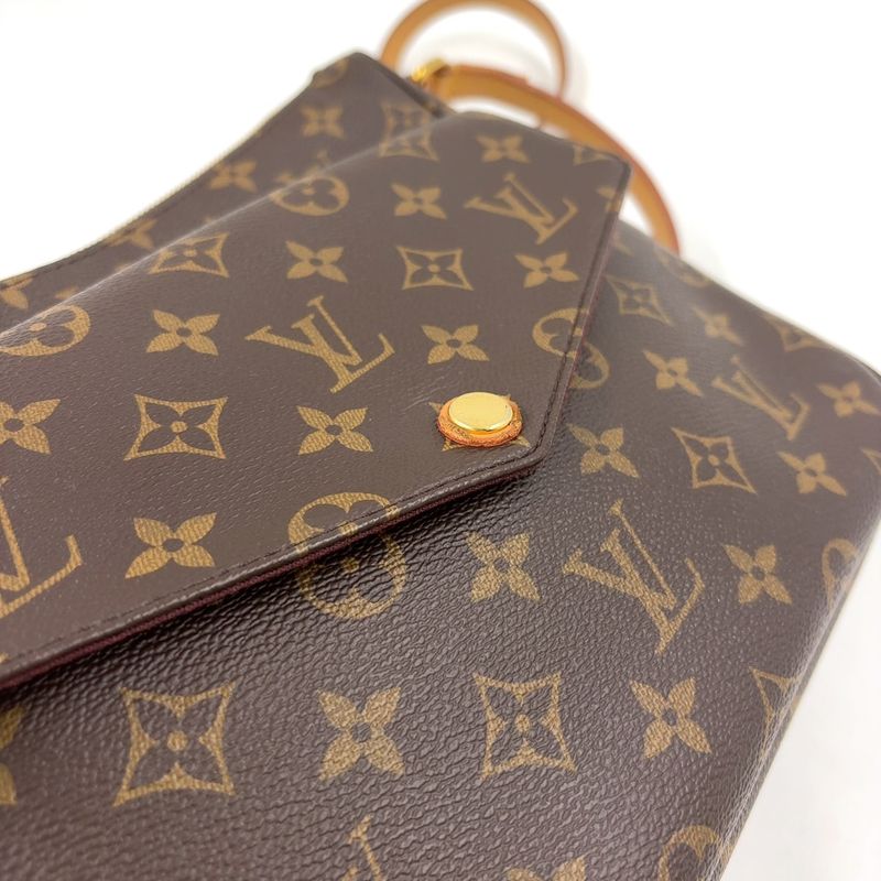 Louis Vuitton Mabillon Monogram Leather × PVC Brown Shoulder Bag Gold M41679
