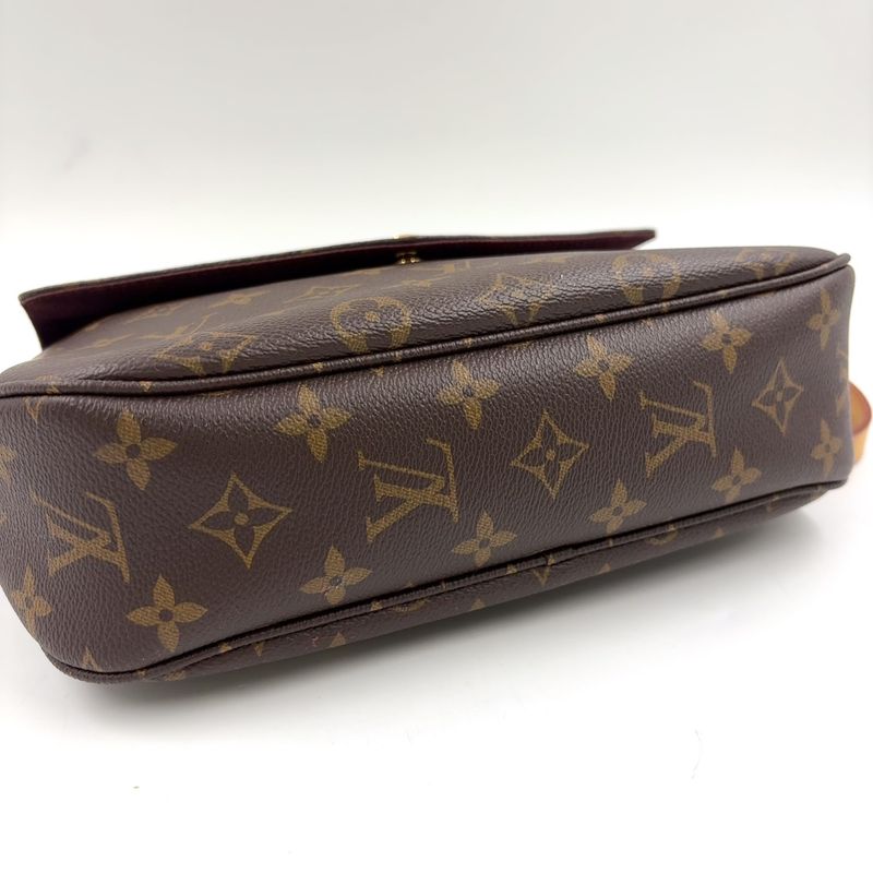 Louis Vuitton Mabillon Monogram Leather × PVC Brown Shoulder Bag Gold M41679