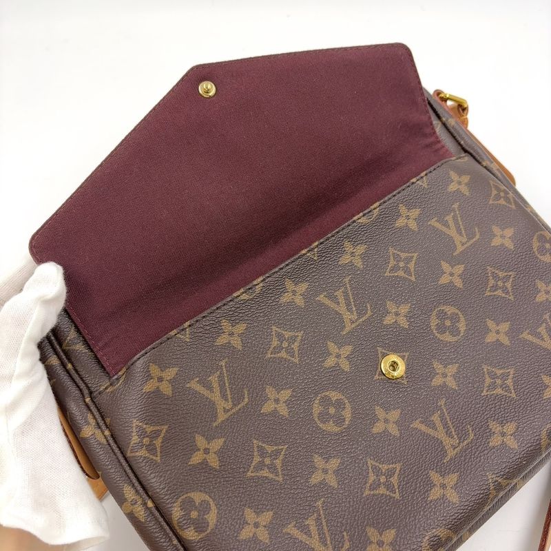 Louis Vuitton Mabillon Monogram Leather × PVC Brown Shoulder Bag Gold M41679
