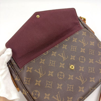 Louis Vuitton Mabillon Monogram Leather × PVC Brown Shoulder Bag Gold M41679
