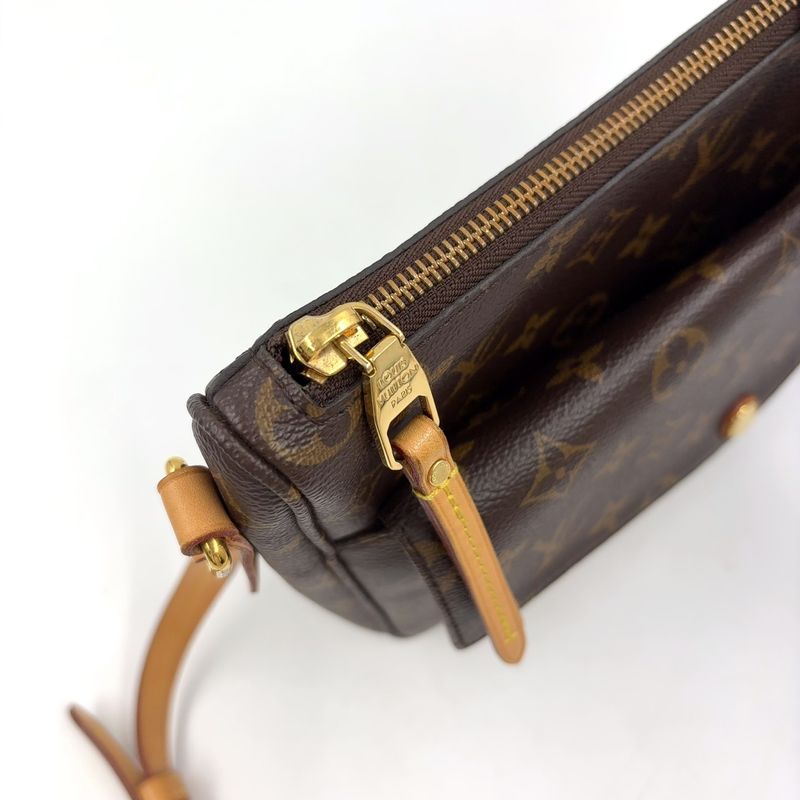 Louis Vuitton Mabillon Monogram Leather × PVC Brown Shoulder Bag Gold M41679