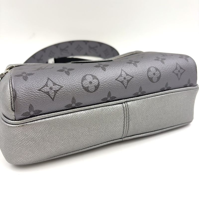 Louis Vuitton Outdoor Messenger Coated Canvas And Calf Silver Shoulder Bag