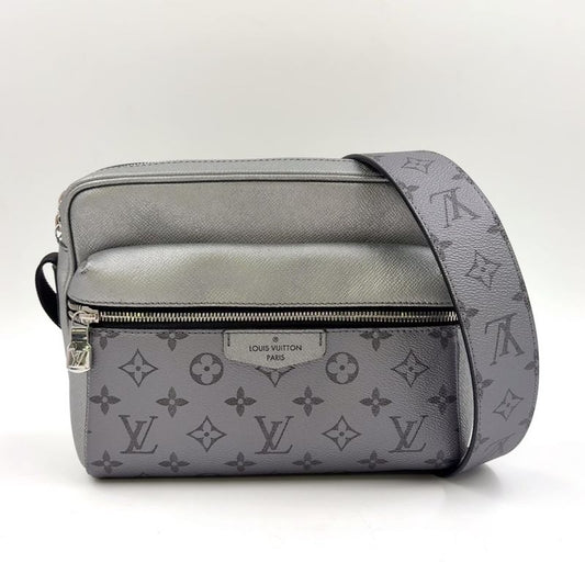 Louis Vuitton Outdoor Messenger Coated Canvas And Calf Silver Shoulder Bag