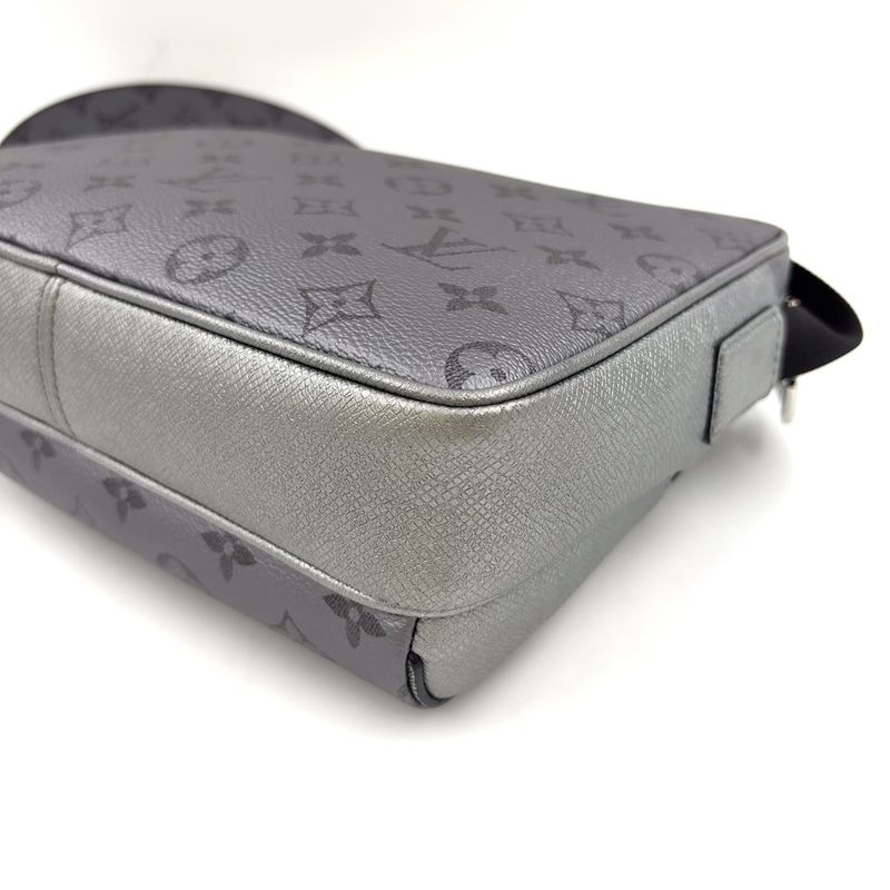 Louis Vuitton Outdoor Messenger Coated Canvas And Calf Silver Shoulder Bag