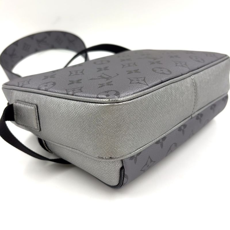 Louis Vuitton Outdoor Messenger Coated Canvas And Calf Silver Shoulder Bag