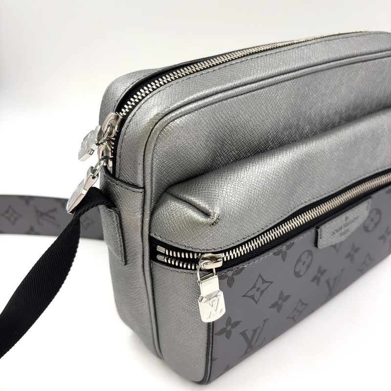 Louis Vuitton Outdoor Messenger Coated Canvas And Calf Silver Shoulder Bag