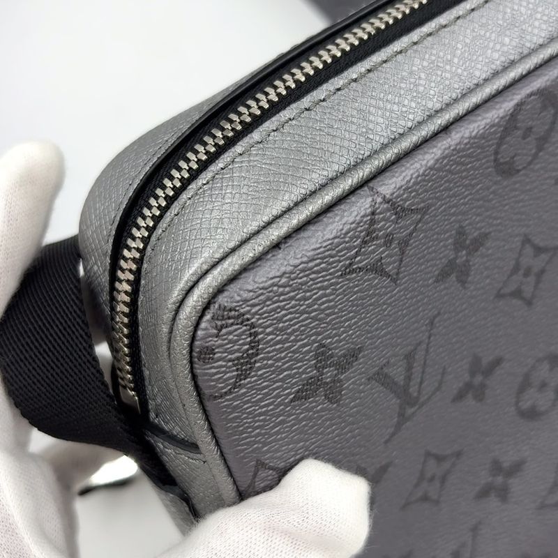 Louis Vuitton Outdoor Messenger Coated Canvas And Calf Silver Shoulder Bag