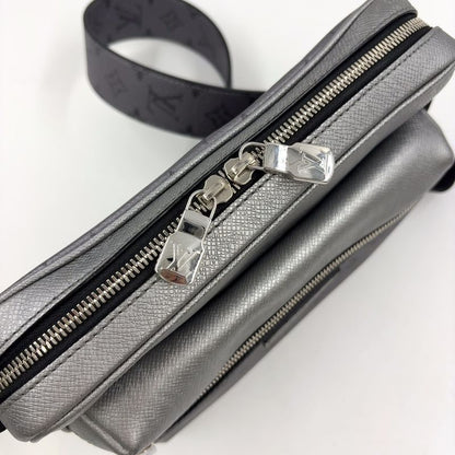 Louis Vuitton Outdoor Messenger Coated Canvas And Calf Silver Shoulder Bag