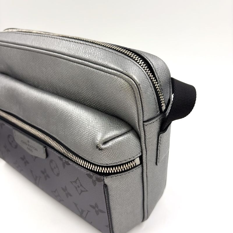 Louis Vuitton Outdoor Messenger Coated Canvas And Calf Silver Shoulder Bag