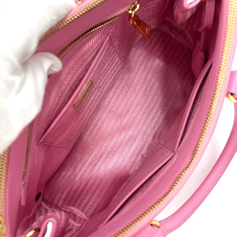 Prada Saffiano LUX Galleria Saffiano Leather Pink Handbag Gold Bn1801