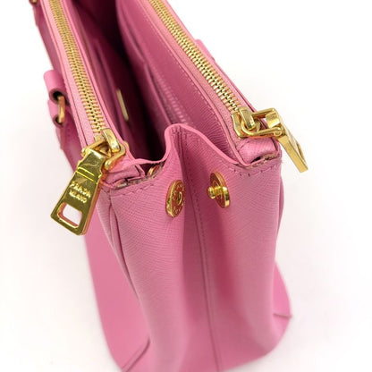 Prada Saffiano LUX Galleria Saffiano Leather Pink Handbag Gold Bn1801