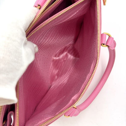 Prada Saffiano LUX Galleria Saffiano Leather Pink Handbag Gold Bn1801
