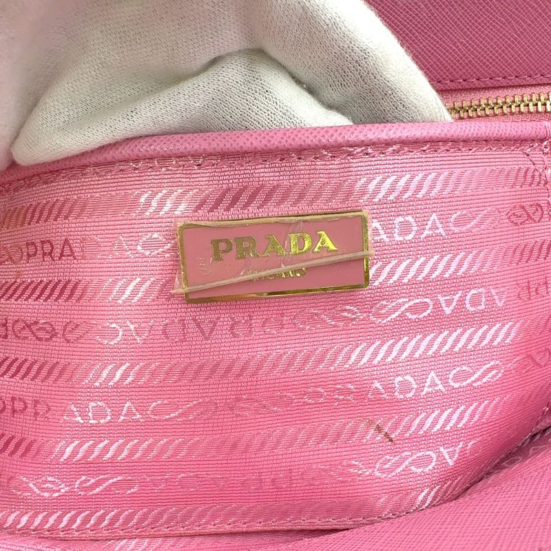 Prada Saffiano LUX Galleria Saffiano Leather Pink Handbag Gold Bn1801