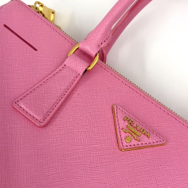 Prada Saffiano LUX Galleria Saffiano Leather Pink Handbag Gold Bn1801
