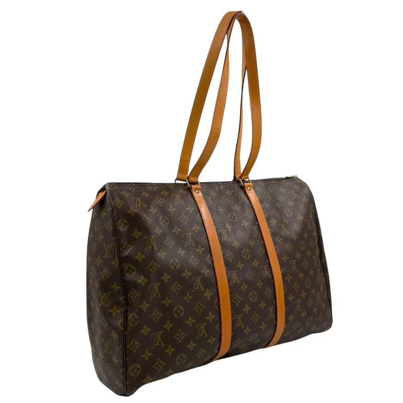 Louis Vuitton Flannery 50 Monogram Shoulder Bag Leather X PVC Brown Boston Bag