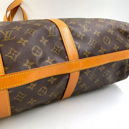 Louis Vuitton Flannery 50 Monogram Shoulder Bag Leather X PVC Brown Boston Bag