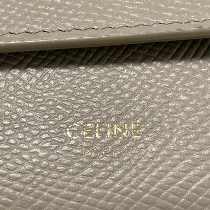 Celine Trifold Wallet - Gray Beige Leather