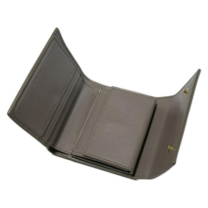 Celine Trifold Wallet - Gray Beige Leather