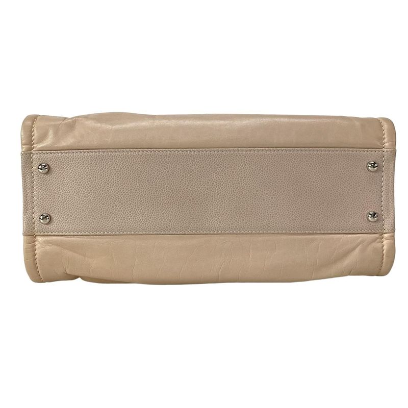 Chanel Tote Bag Deauville Line A93257 Pink Beige Chain Shoulder/silver Hardware