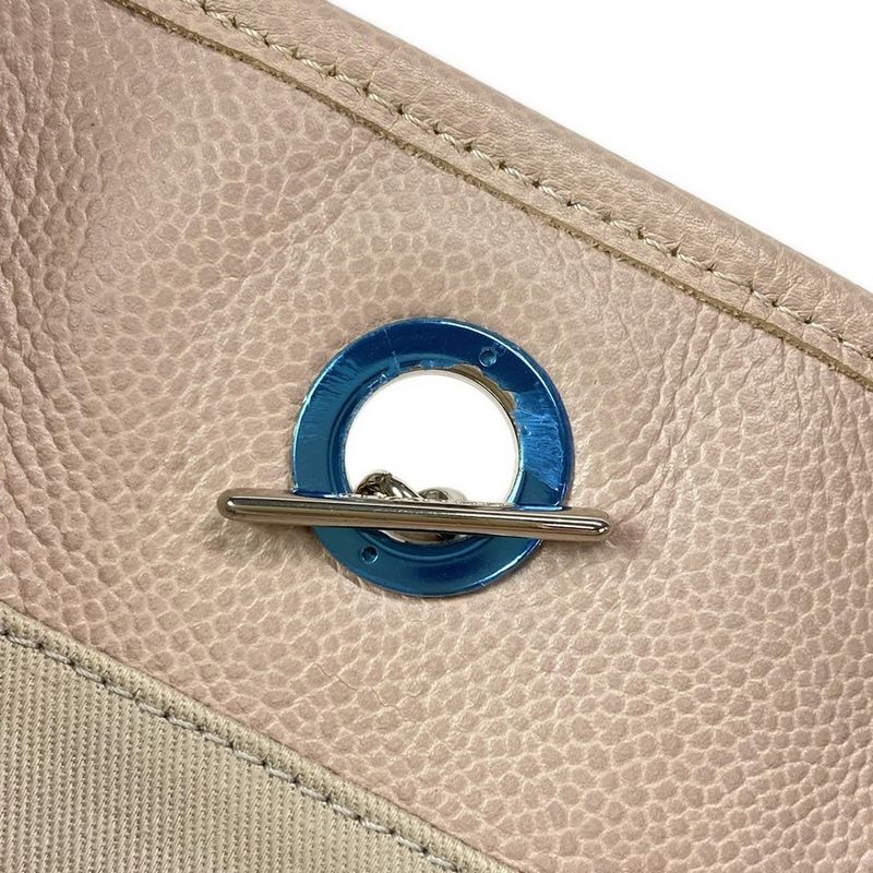 Chanel Tote Bag Deauville Line A93257 Pink Beige Chain Shoulder/silver Hardware