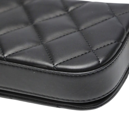 Chanel As2011 Lambskin Chain Shoulder Bag Quilted Black
