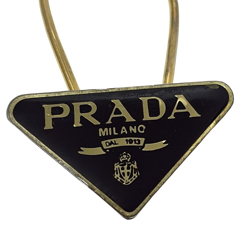 Prada Key Holder (charm ) - Black X Gold X Silver