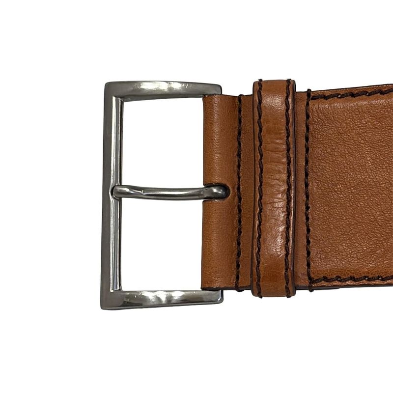 Prada Belt 75/30 - Brown And Silver Leather
