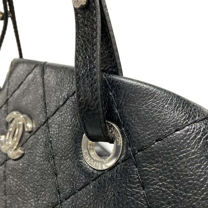 Chanel Shoulder Bag On The Road/wild Stitch Black Silver Hardware