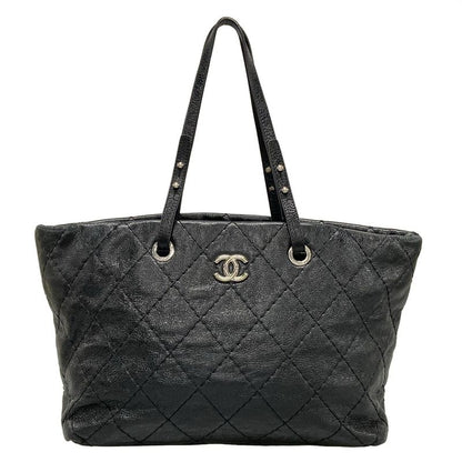 Chanel Shoulder Bag On The Road/wild Stitch Black Silver Hardware