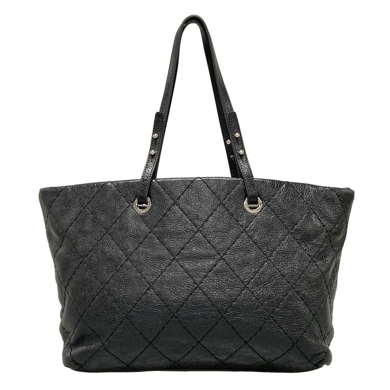 Chanel Shoulder Bag On The Road/wild Stitch Black Silver Hardware