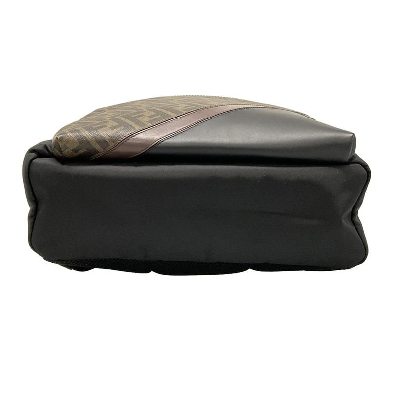 Fendi Backpack Sac Zucca Pattern 7vz042 Black X Beige X Multi Leather